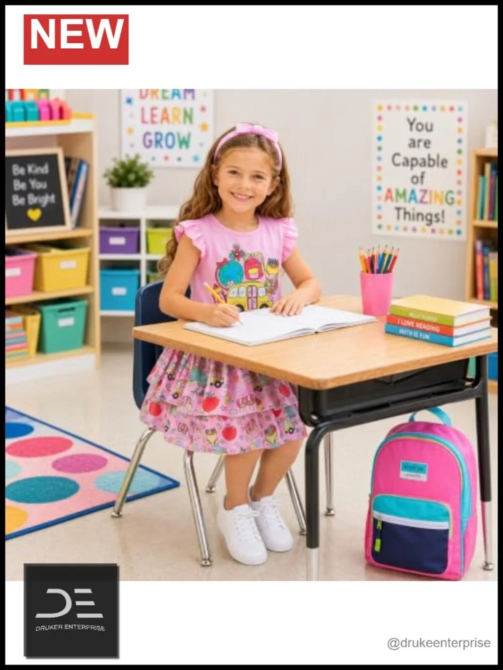 Girls 2-Piece Skirt Set Ruffle Sleeve Tiered Skirt Cotton Blend Summer Outfit